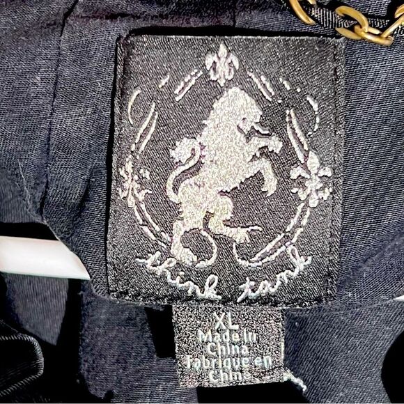 think tank button blazer jacket 🖤 ruffle neck 🖤 XL - Picture 6 of 8